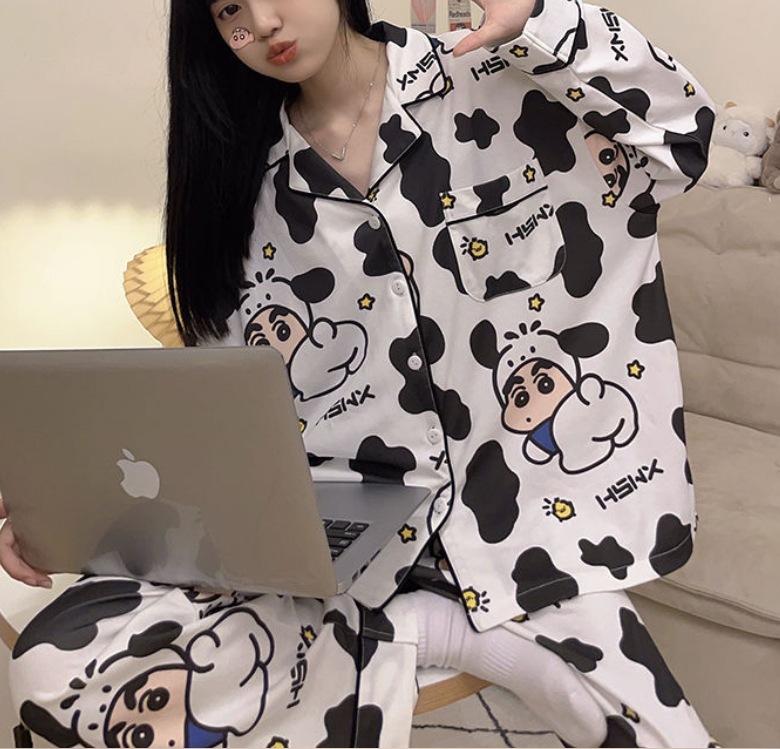 Pijamas femeninos 2025 de encaje estilo coreano manga larga