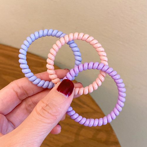Candy color phone cord hair rope small fresh hair rope hair band girls hair accessories wholesale rubber band hair accessories