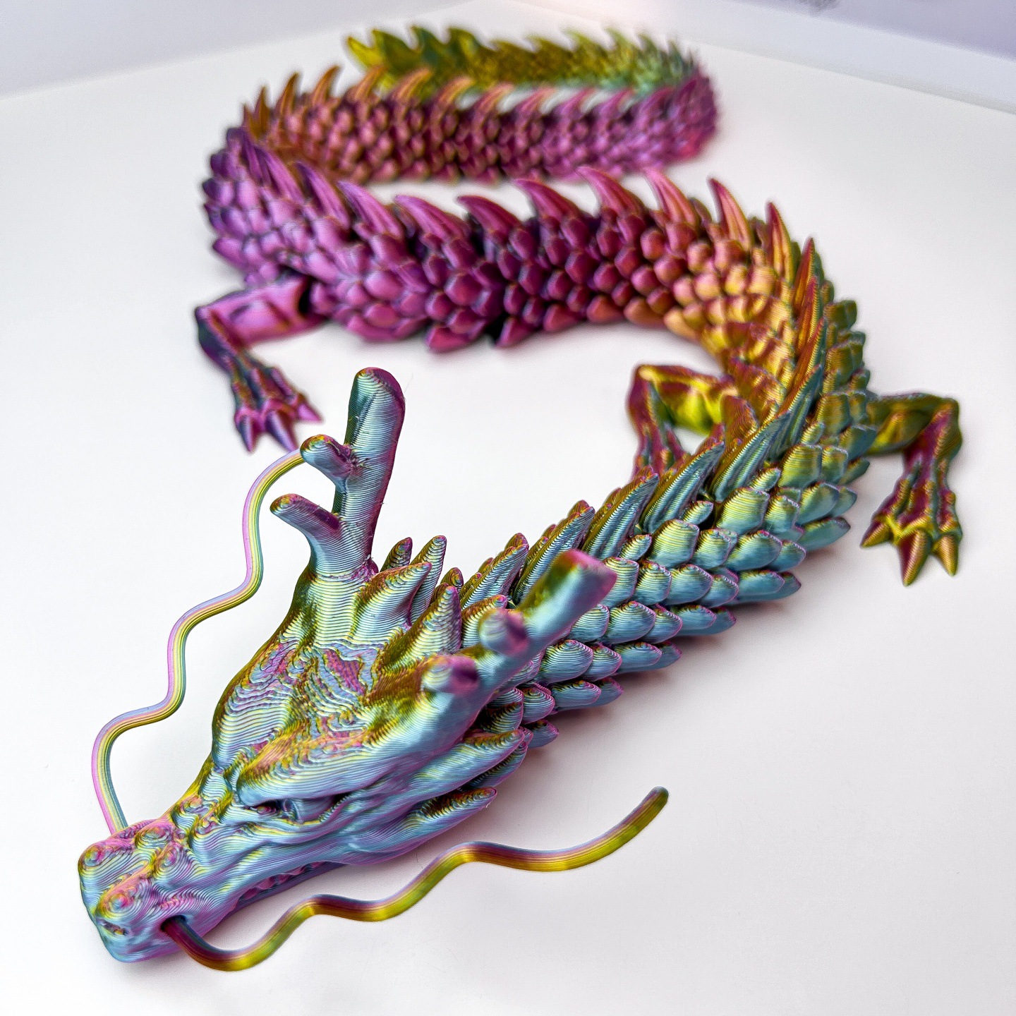 45CM 실크 빨간색, 노란색 및 파란색 중국 용 (용 수염 포함)