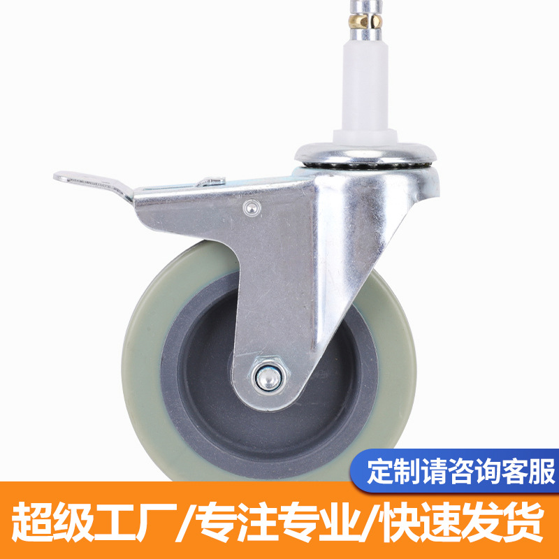4寸卡簧餐车轮脚轮便宜耐用拖车手推车脚轮批发
