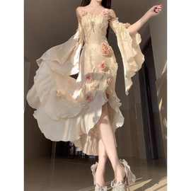 感气质玫瑰礼服lolita鱼尾裙洛丽塔优雅女神御姐洛丽塔裙子女