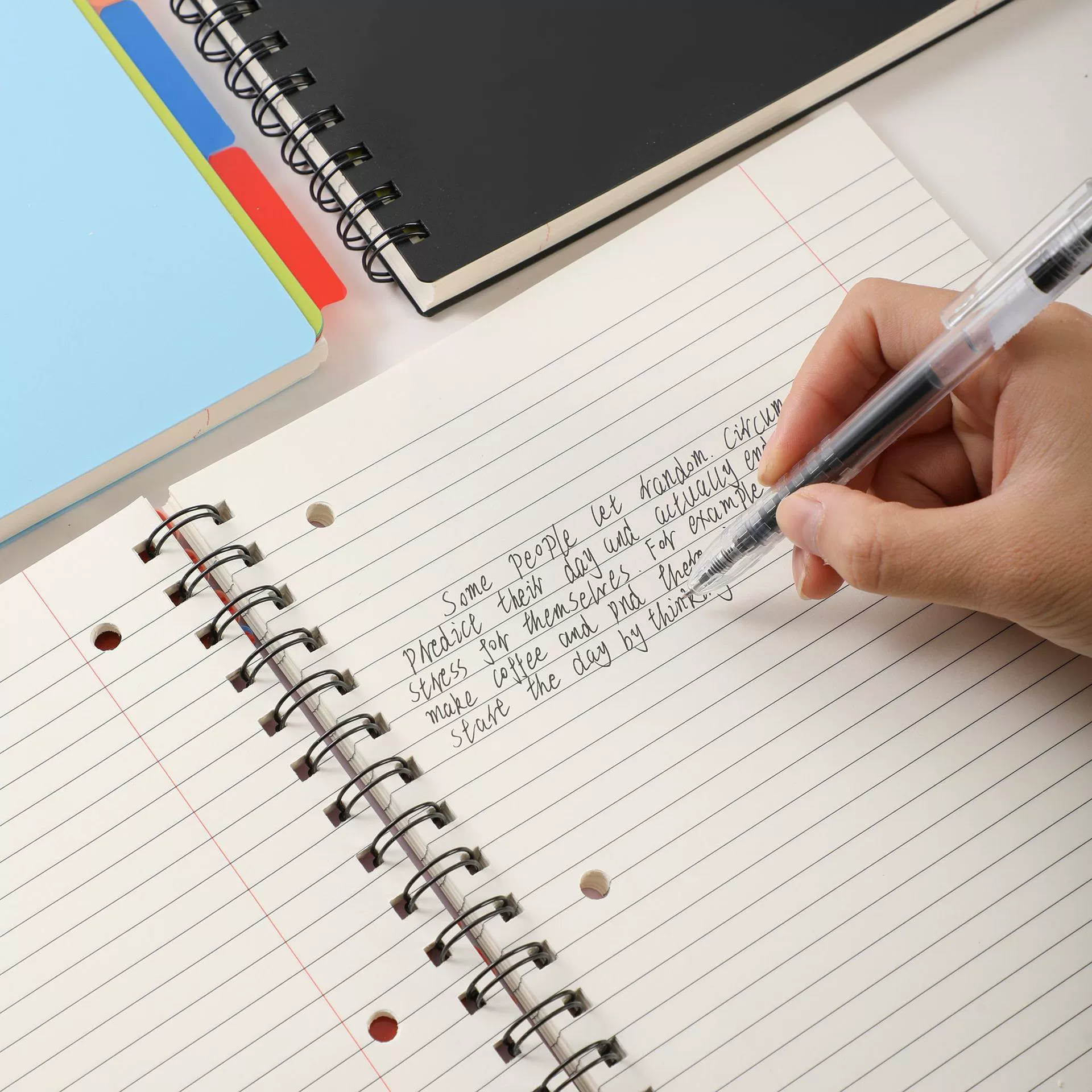 Cross-border preferred coil book solid color student notepad simple office for many occasions horizontal line thickened book