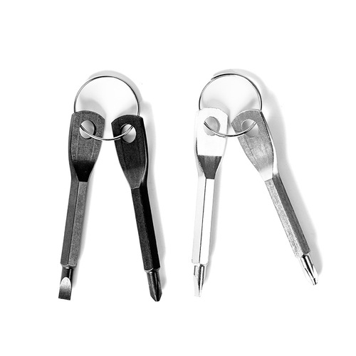 Portable screwdriver outdoor EDC multi-purpose tool mini keychain cross Phillips hex wrench