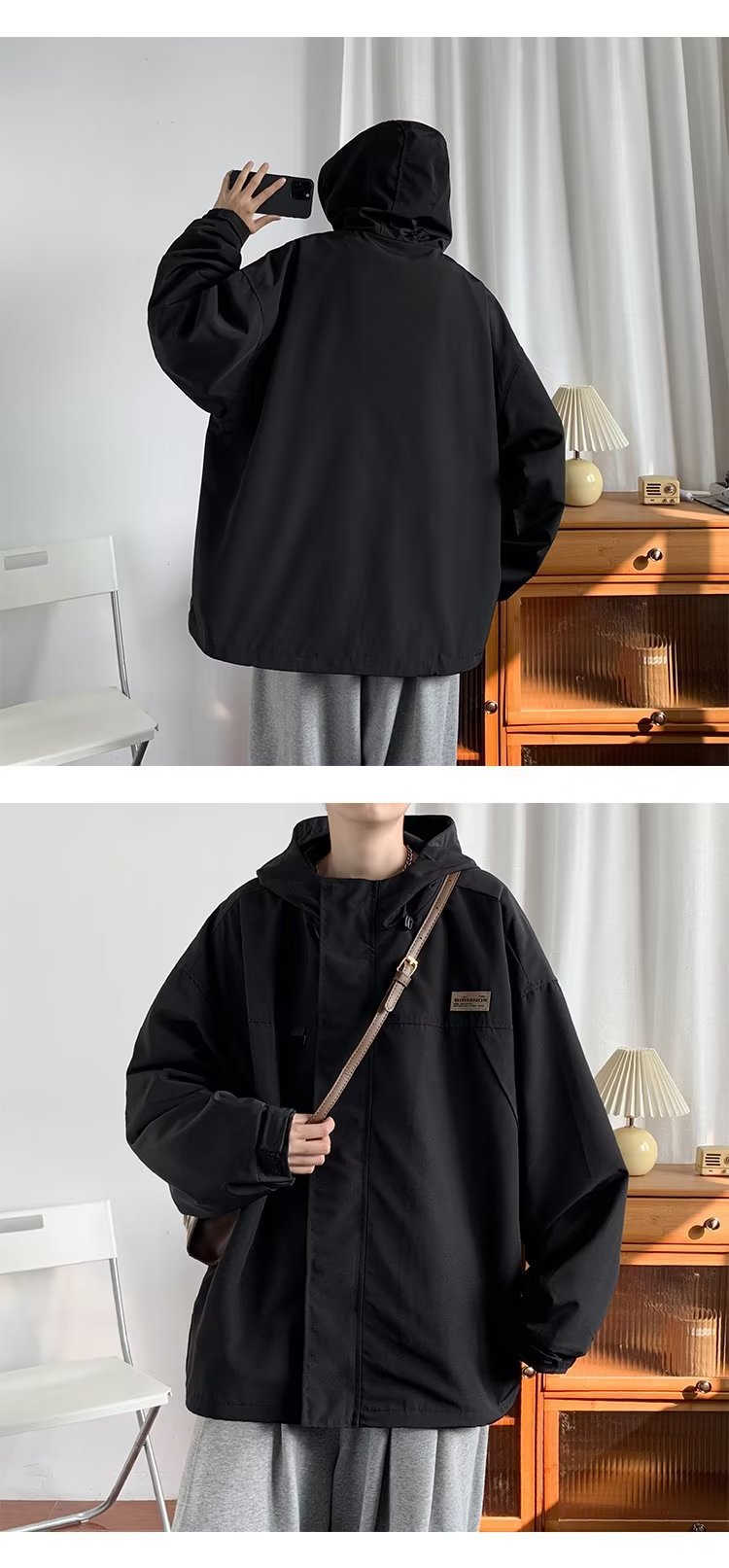 ​​Urban Functional Jacket For Men - Hong Kong-Inspired Streetwear Coat, Korean Trendy Loose Fit Workwear, Spring & Autumn Casual Outerwear​​_viptrois.com