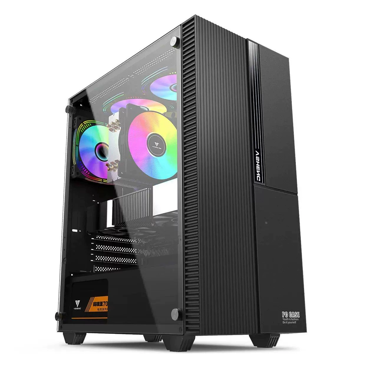 ATX настольный ПК боковая прозрачная USB3.0 игровое стекло DIY размер корпуса пустой аккумулятор, водяное охлаждение, задняя проводка