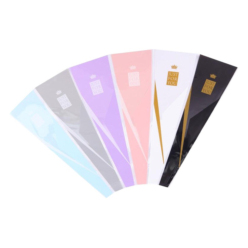 Corona triángulo bolsa de impresión dorada sola rosa diosa Festival flor bolsa de embalaje tienda de flores bolsa de ramo flor material al por mayor