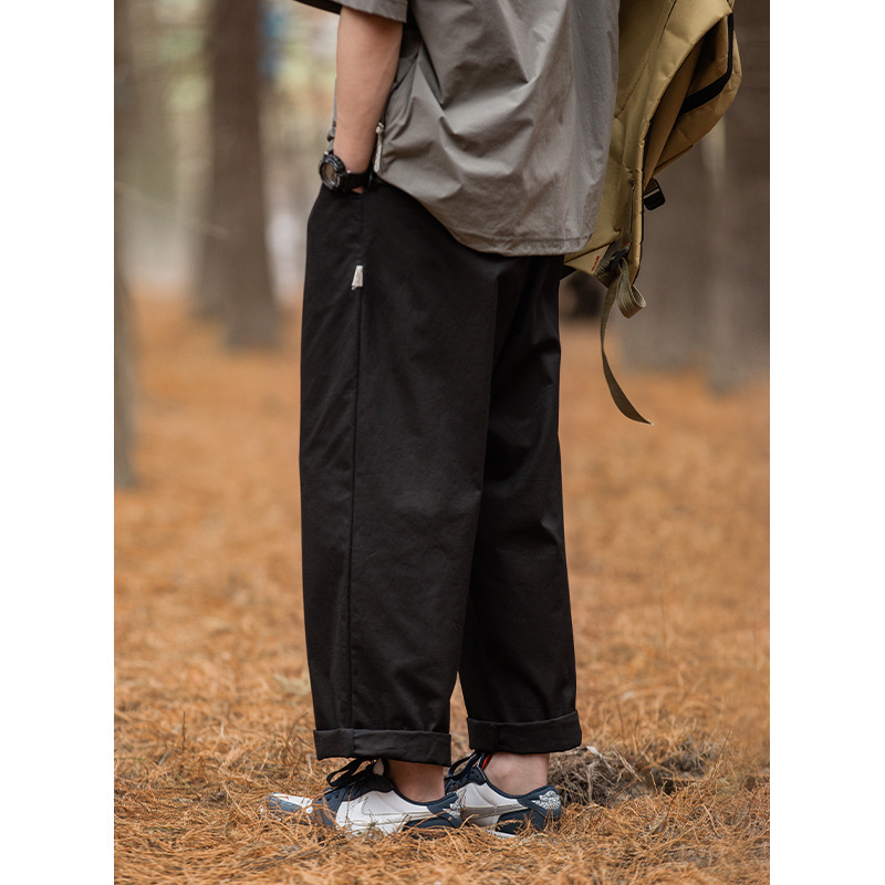 Pantalones casuales sueltos drapeados para hombres Hanlu primavera para hombres nuevos pantalones largos rectos plisados de la marca de moda japonesa retro q