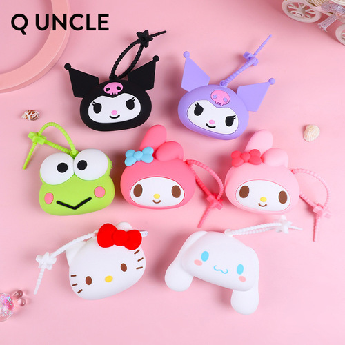 Sanrio Silicone Bag Cute Children's Cartoon Melody Coin Purse Big-Eared Dog Headphones Mini Storage Bag