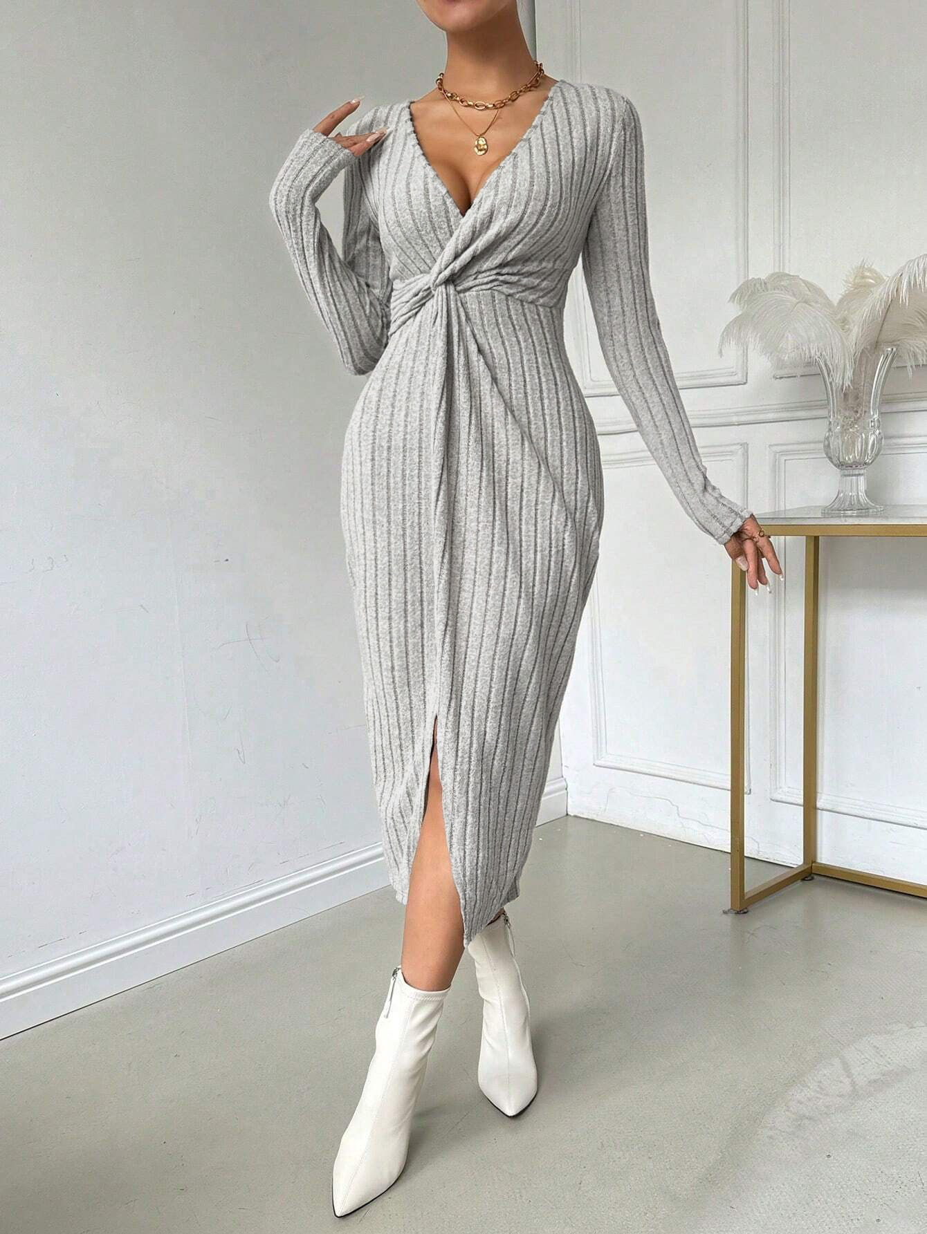 Women's Elegant Maxi Midi High Waist Dress