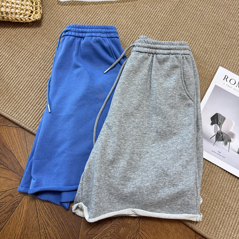 Spring and Summer Practical Casual Pants New Korean Style Loose Slimming Rolled Hem Versatile Sports High-Waisted Women's Shorts