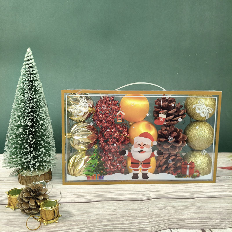 El comercio exterior se vende bien, juego de bolas de espuma de bolas de Navidad rojas, juegos de bolas de nieve coloridas de pino, adornos de árbol de Navidad de 6 cm