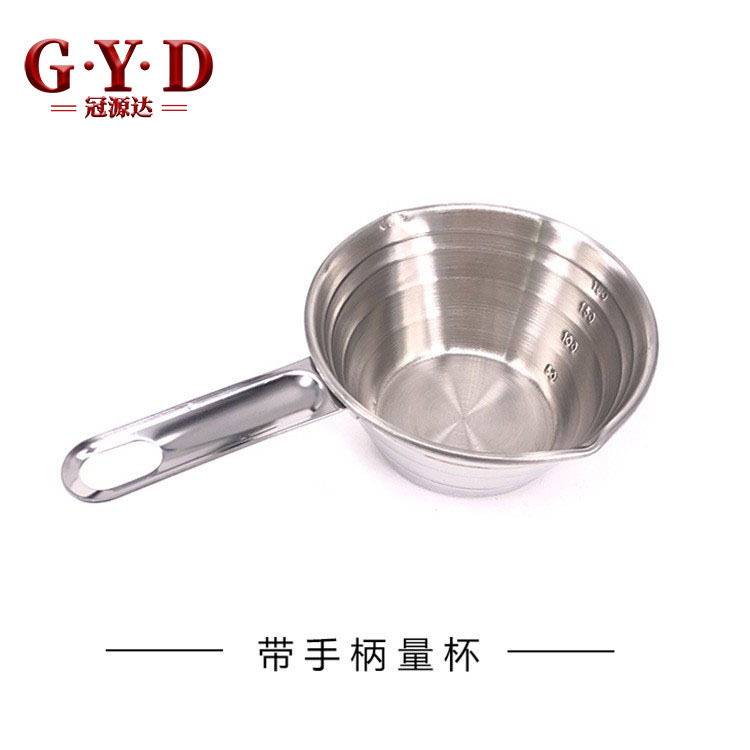 不鏽鋼手柄量杯量勺帶刻度麵粉量匙廚房烘焙工具180ml多功能量具