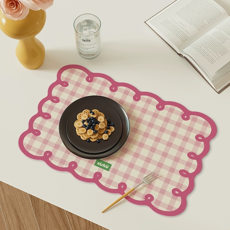 Cojín de comedor occidental de estilo crema mesa resistente al quemado resistente a altas temperaturas platos de comedor platos de cojín a prueba de agua a prueba de aceite mesa cojín de tazas de cuero image 8