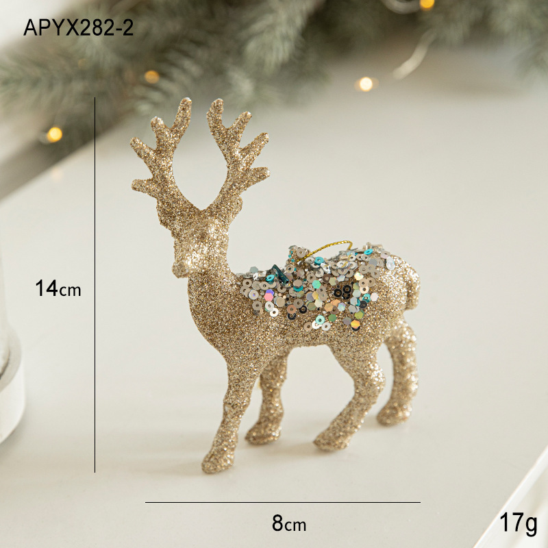 Gangheng ヨーロッパとアメリカのクリスマス装飾ペンダント鹿ヘラジカクリスマスツリーアクセサリーペンダント絶妙な装飾品シーンレイアウト|undefined