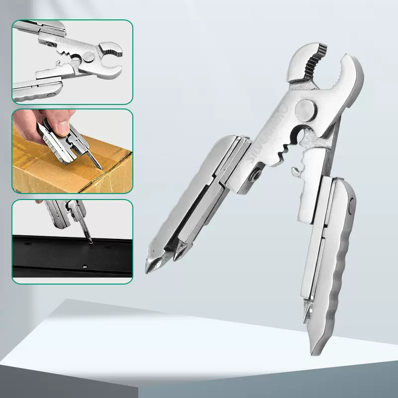 抖音多功能户外工具EDC迷你钳带钥匙扣手机取卡针数码螺丝刀15合1