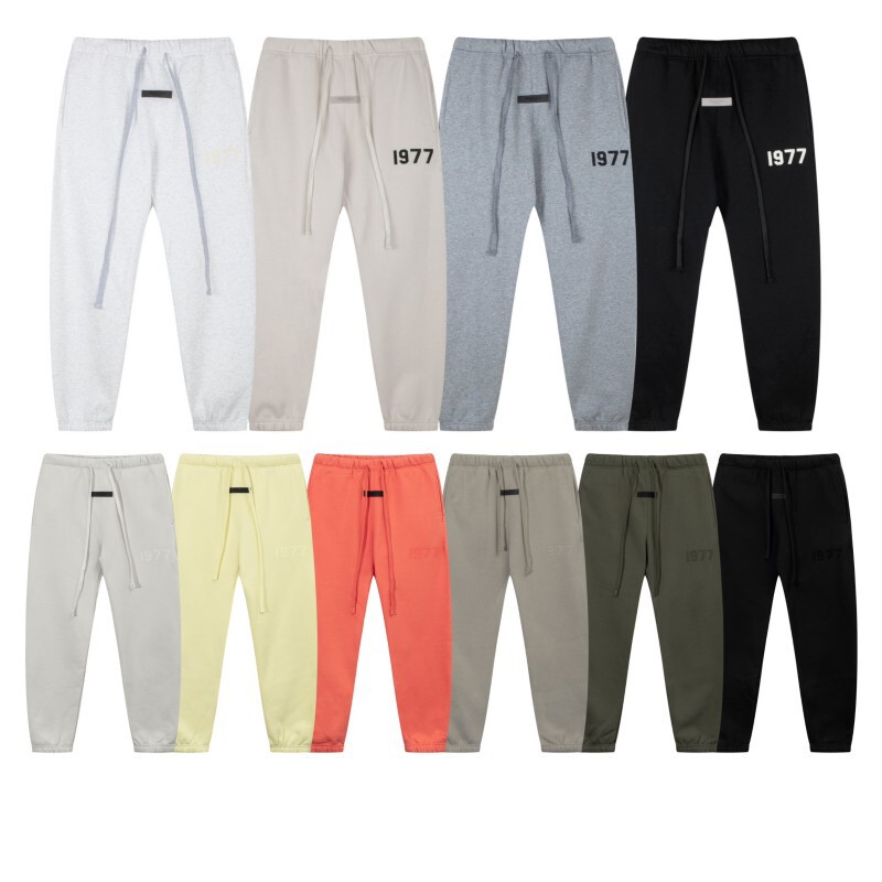 Correct version FOG double line ESSENTIALS New 1977 flocking loose casual fleece-lined ankle-tied trousers sweatpants