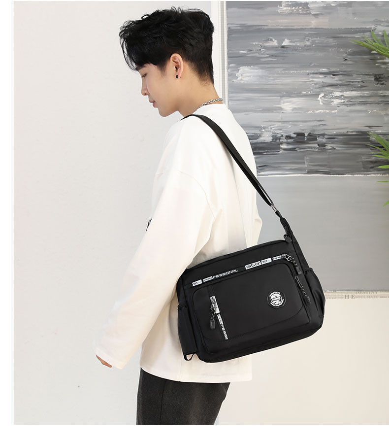 Wholesale of Korean men's simple and large-capacity briefcases, casual and versatile single-shoulder bags, travel and business crossbody men's bags undefined