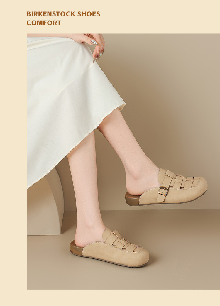 Dép sandal nữ quai chữ V đế dày phong cách cổ điển — AB198 Hạnh chi tiết 14