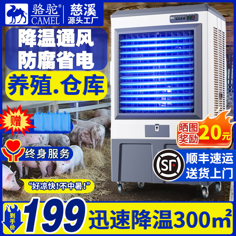 Camel Air Cooler Industrial Refrigeration Water Air Conditioner Environmentally Friendly Water-Cooled Air Conditioning Fan Large Factory Workshop Single Cooling Fan