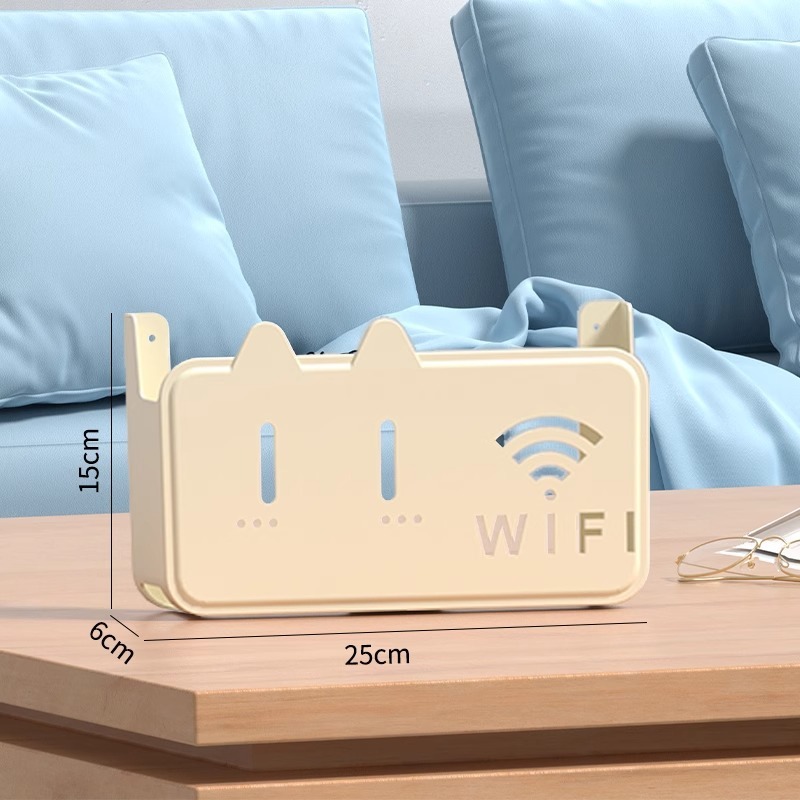 壁式收纳盒无线wifi电视机顶盒路由器置物架免打孔收纳盒子壁挂式|undefined