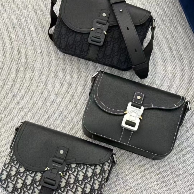 Dao Men's Saddle Bag Leather Canvas Flap Bag European and American Fashion Business Shoulder Crossbody Bag Casual Versatile