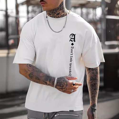 Eurasian men's summer loose casual printed T-shirt top