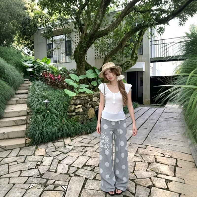 Summer New Low-Waist Drawstring Floor-Length Pants, Trendy Loose Casual Pants, Slimming Printed Versatile Style, Age-Reducing Effect Summer New Low-Waist Drawstring Floor-Length Pants, Trendy Loose Casual Pants, Slimming Printed Versatile Style, Age-Reducing Effect