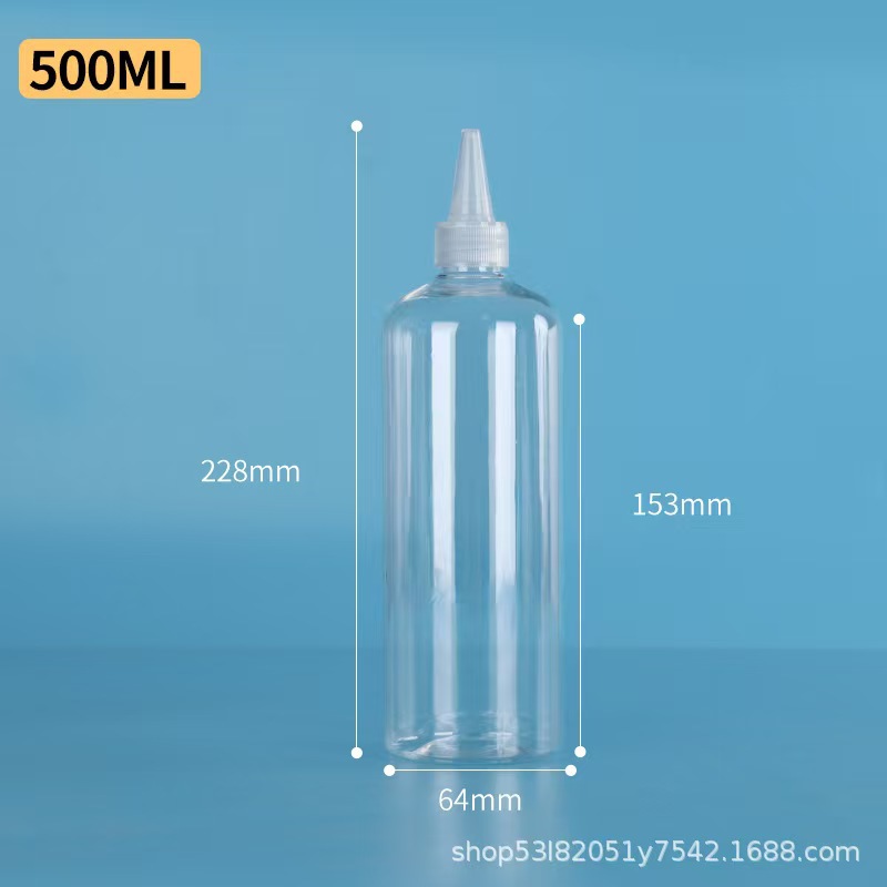 Botellas de boca puntiaguda exprimidas transparentes al por mayor al contado de 30 ML 50 ml en botellas de plástico PET en botellas vacías de pigmento de pegamento