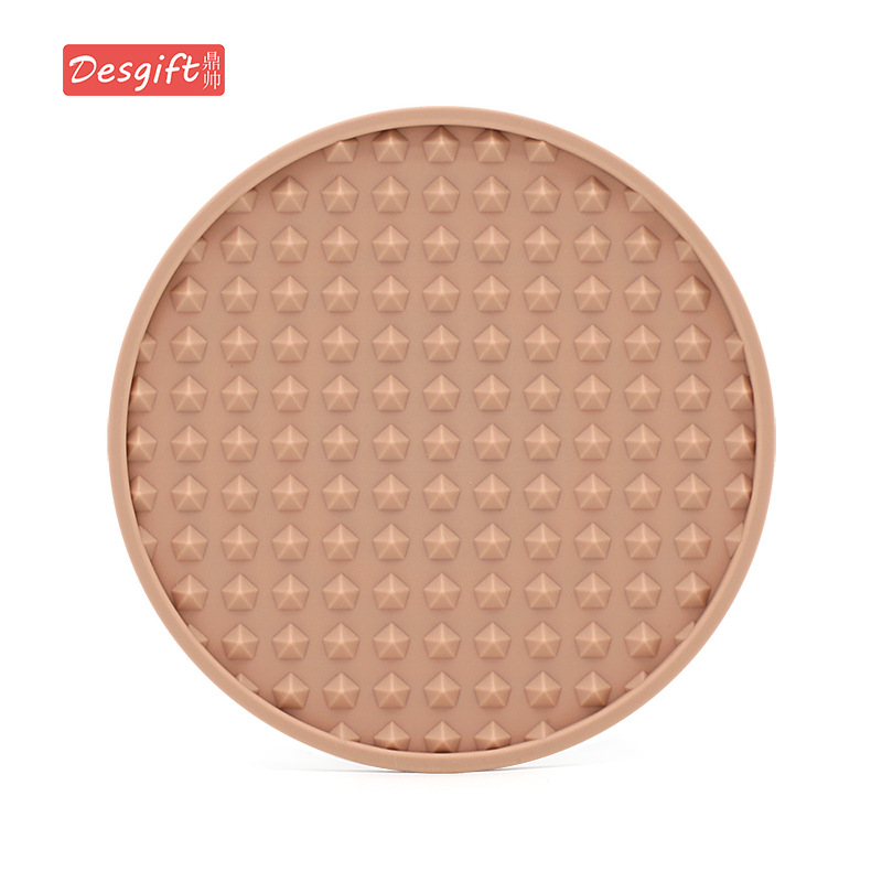 Pentagram posavasos resistente al calor posavasos alimentos grado silicona Morandi color 10cm ronda posavasos logotipo imprimible