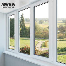 外贸出口别墅门窗定制落地窗户阳台窗玻璃窗户塑钢窗平开窗