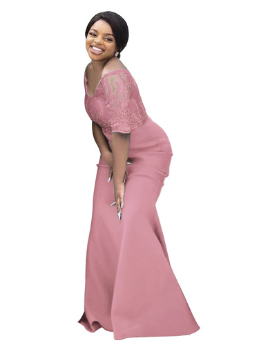 European and American lace evening dress long dress new wish African large size dress