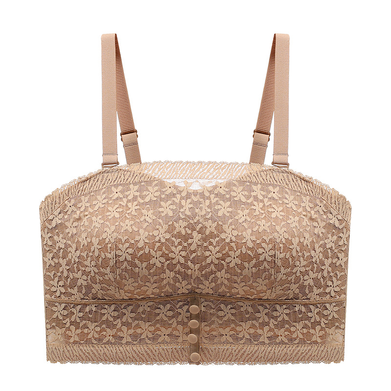 encaje francés sin cinturón de hombro ropa interior damas para limpiar el pecho anti-luz sujetador de hombro delgado en forma invisible