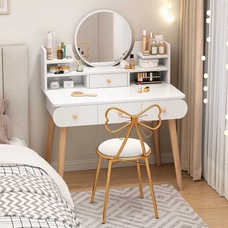 Light Luxury Bedroom Dressing Table Modern Minimalist Storage Cabinet Integrated Simple Small Nordic Makeup Table Trendy New Model