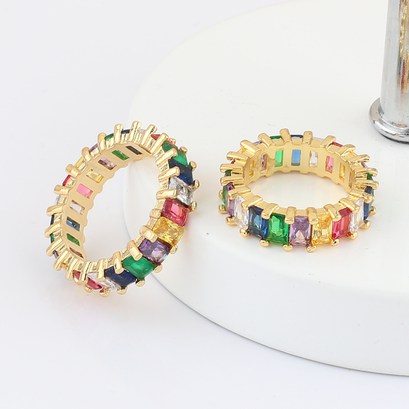 Fashion Geometric Copper Rings Bangle Inlay Zircon Copper Bracelets