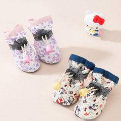 Cute printed puppy breathable shoes for small dogs and pets that won’t fall off thin models for all seasons indoor dog foot covers