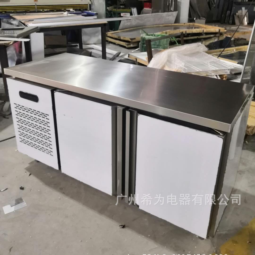 双温冰箱商用奶茶店厨房设备不锈钢操作台冷藏冷冻卧式冰柜