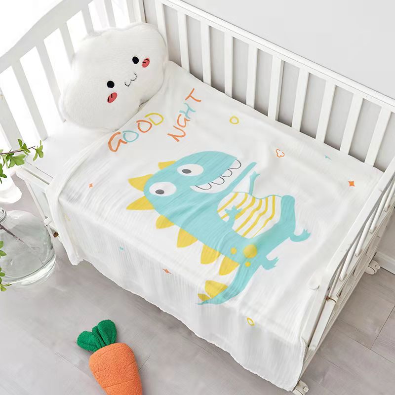 Toalla de baño para bebés fibra de bambú gasa de doble capa edredón recién nacido jardín de infantes Toalla de impresión manta edredón para bebés