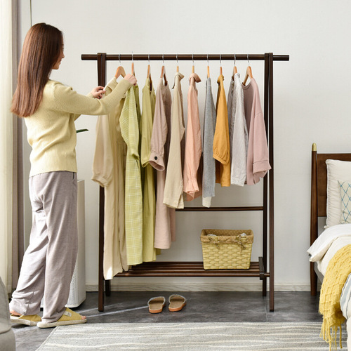 Jiayi solid wood coat racks floor-standing clothes racks bedroom room clothes racks vertical clothes racks office