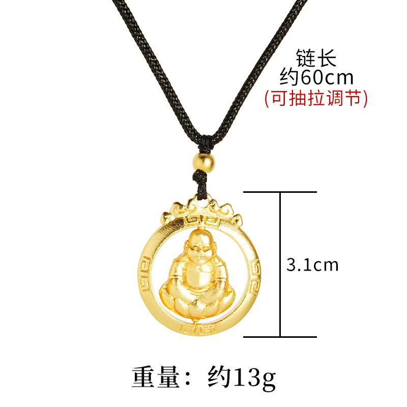 Antiguo collar de Buda giratorio Vietnam chapado en oro vintage joyería auspicioso Lotus colgante suministro directo fábrica