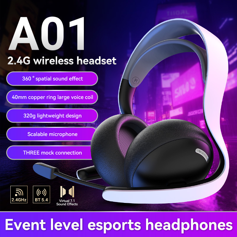 A01 Professional E-Sports Gaming Headset Three-Mode Connection P4/P5 Switchpc Mobile Phone Tablet New Product