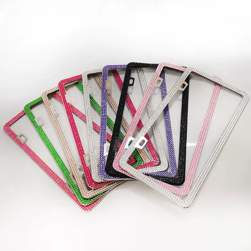 跨境车牌镶钻车牌框架美规车牌架亚马逊钻石车牌架牌照框汽车用品