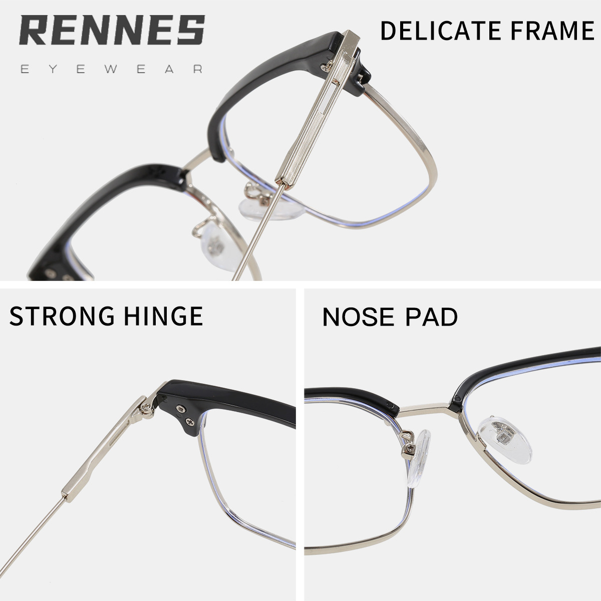 2024 moda gafas de sol cuadradas llanura elegante estilo novio gafas de sol de los hombres de moda personalizada Sven gafas lisas