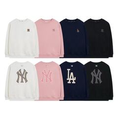 高版本MLB老花经典大logo秋冬情侣款百搭舒适圆领套头卫衣