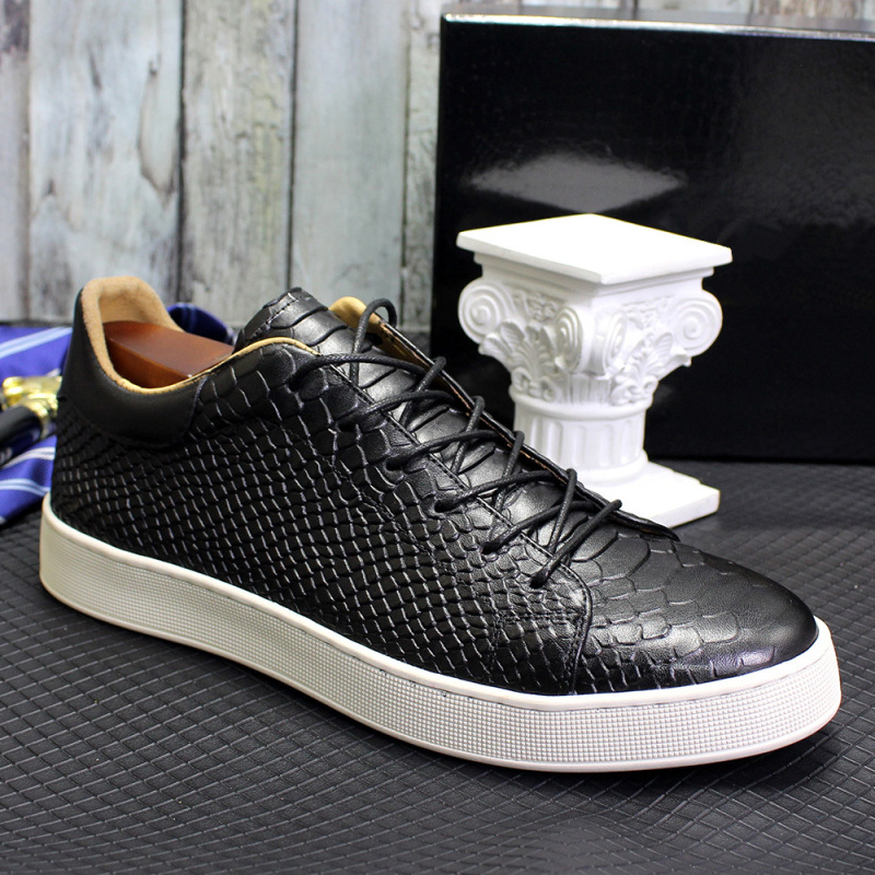 Foreign Trade plus size Shoes Men's Lace-up Crocodile Embossed Flat Casual Leather Shoes Men's Genuine Leather Comfortable Men's Shoes Foreign Trade plus size Shoes Men's Lace-up Crocodile Embossed Flat Casual Leather Shoes Men's Genuine Leather Comfortable Men's Shoes
