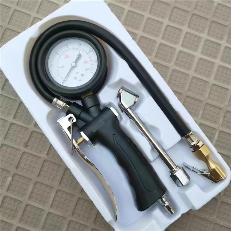 Air pressure gauge, tire pressure gauge with inflator, digital display car tire pressure gauge, high-precision tire pressure monitoring for trucks, air compressor gun