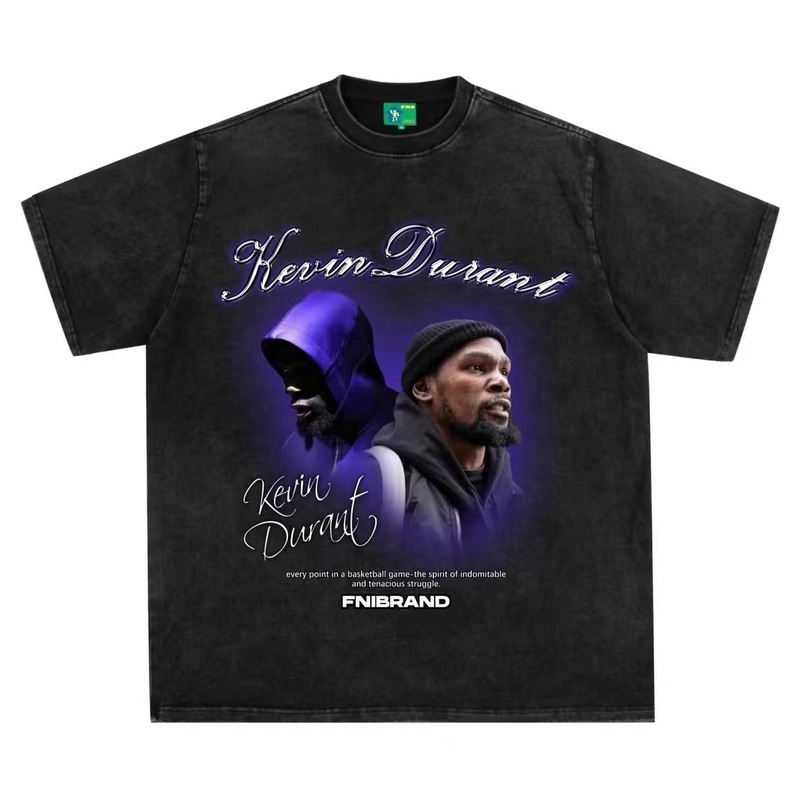 クロスボーダーウォッシュ加工古い油絵半袖Tシャツメンズ夏のトレンディなヒップホップTシャツアメリカンレトロトレンディな服|undefined