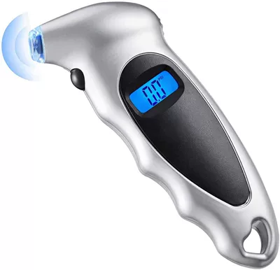Digital Display Tire Pressure Gauge Car Tire Pressure Counting Display Tire Pressure Gauge Tire Pressure Gauge Manufacturer Supply Can Be Printed with Logo (Air pressure gauge/tire pressure gauge) - space-silver