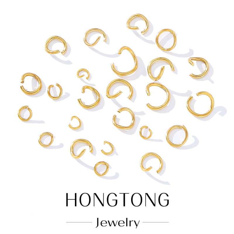 Vacuum Electroplated Stainless Steel 18K Real Gold Open Ring Connecting Ring Small Circle DIY Jump Ring for Cross-Border Export Vacuum Electroplated Stainless Steel 18K Real Gold Open Ring Connecting Ring Small Circle DIY Jump Ring for Cross-Border Export