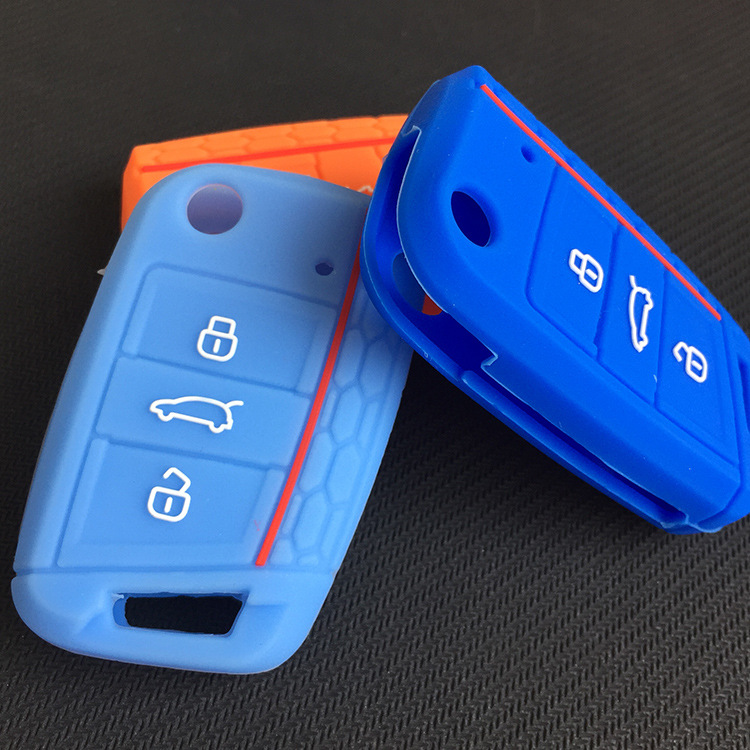 Suitable for Volkswagen Tiguan L Lingdu Golf 7 Tuang Jia Brigade Car Folding Key Case Silicone Case for Men and Women