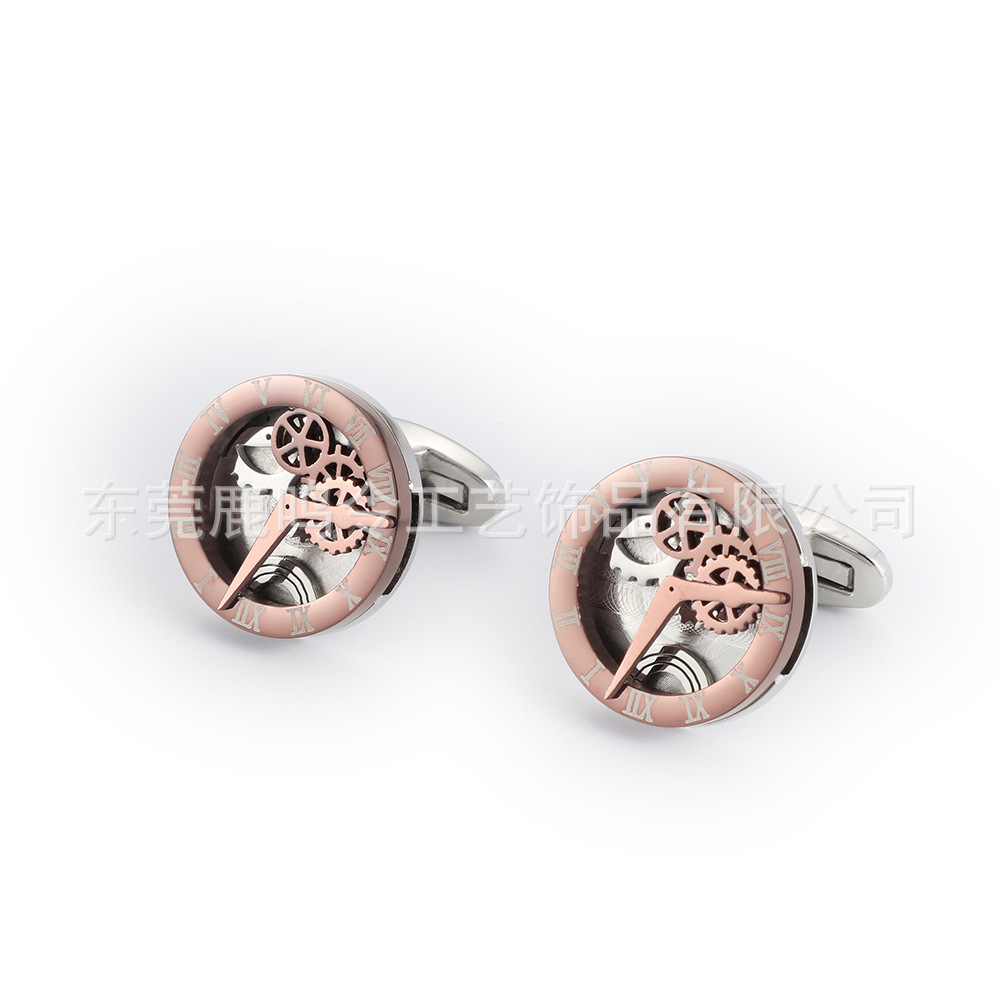 Punk style stainless steel gear cufflink...